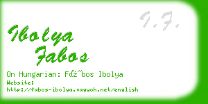 ibolya fabos business card